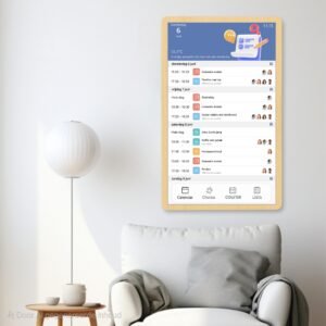 Familie Kalender Display – Wandbevestigbare Android Tablet met Houten Frame (16-24 Inch)