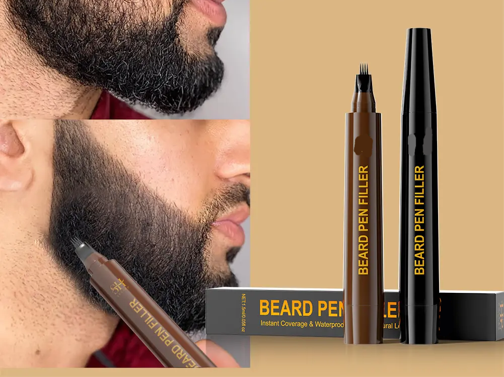 Voor en na gebruik van de Baard Filler Pen – Natuurlijke baardtransformatie